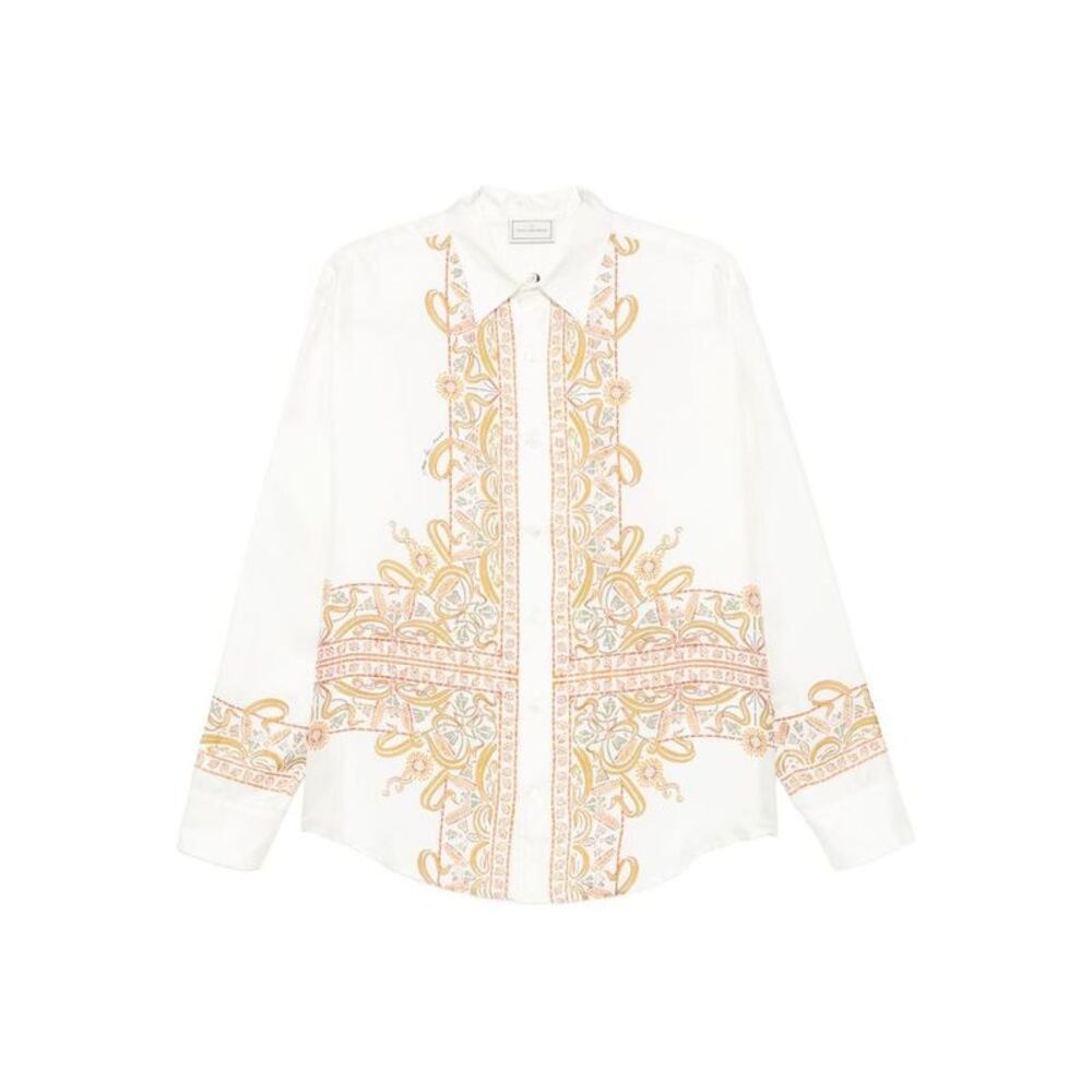 PIERRE LOUIS MASCIA Silk Printed Button-Up Shirt Women WHITE Shirts